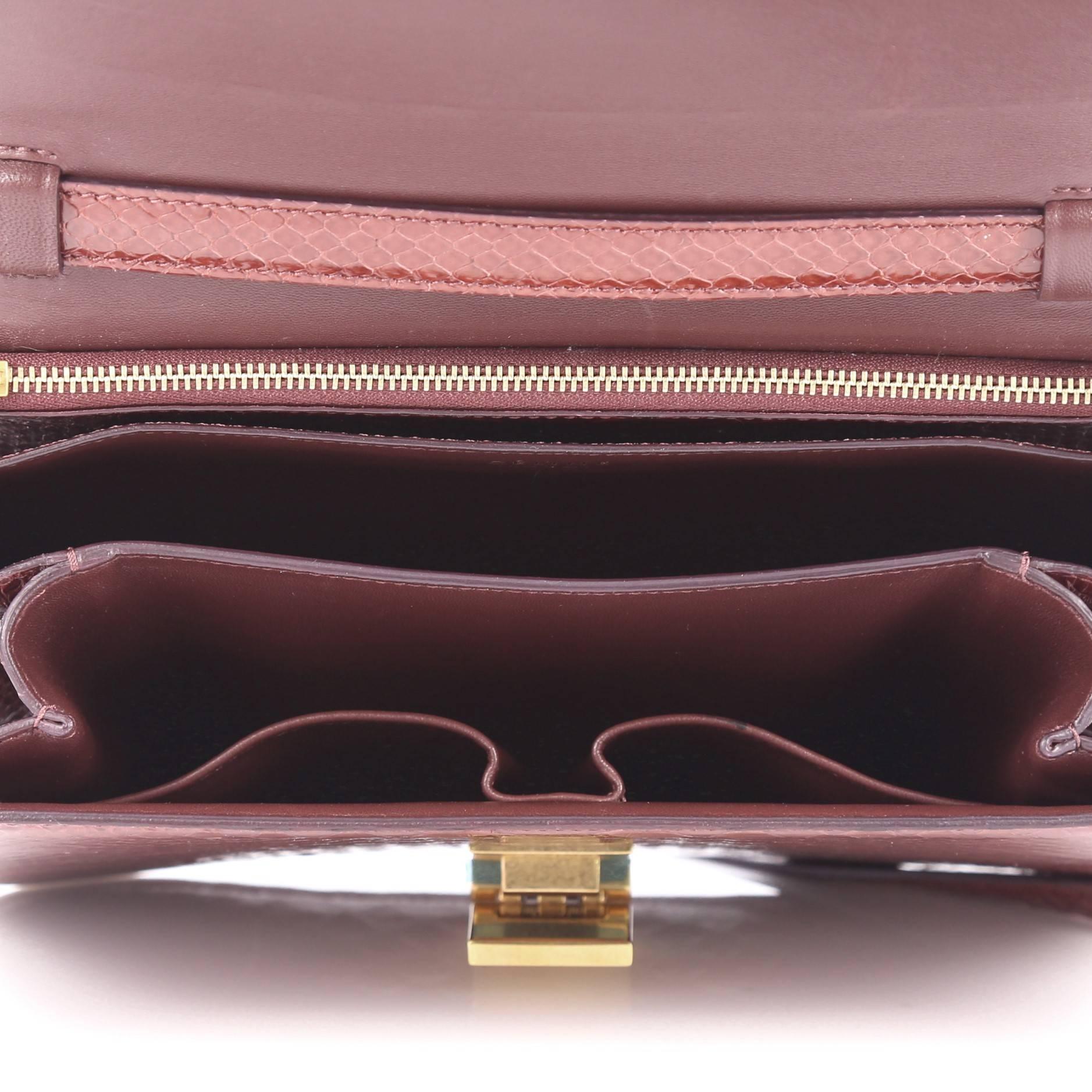 Brown Celine Box Bag Python Medium