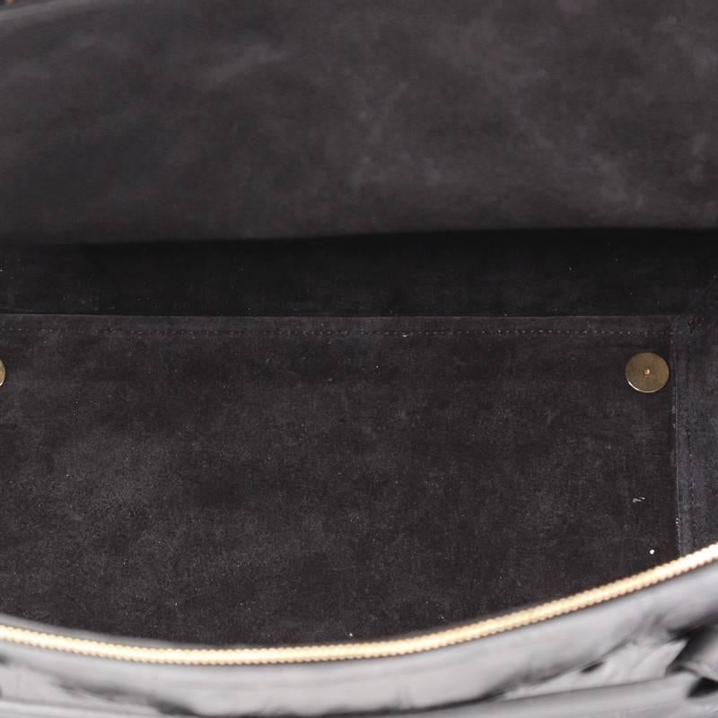 Black Celine Belt Bag Crocodile Embossed Leather Medium