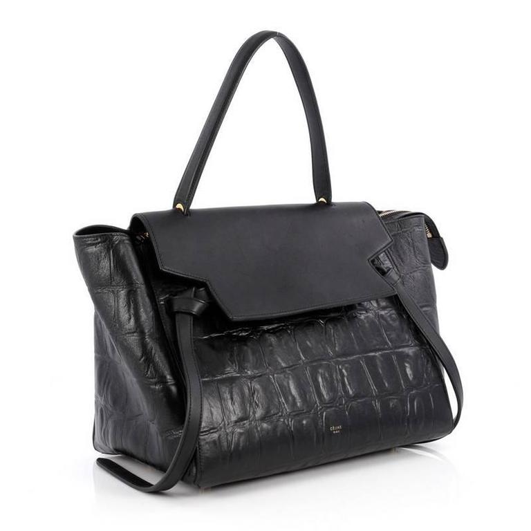 Celine Belt Bag Crocodile Embossed Leather Medium at 1stDibs