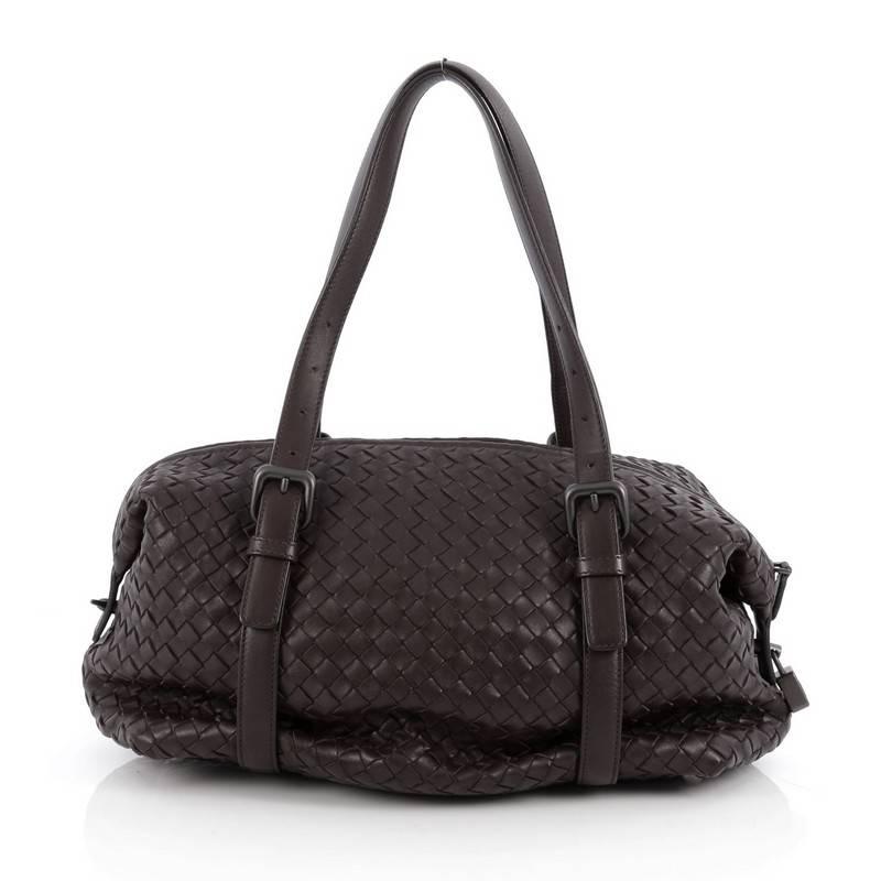 Black Bottega Veneta Montaigne Shoulder Bag Intrecciato Nappa Medium