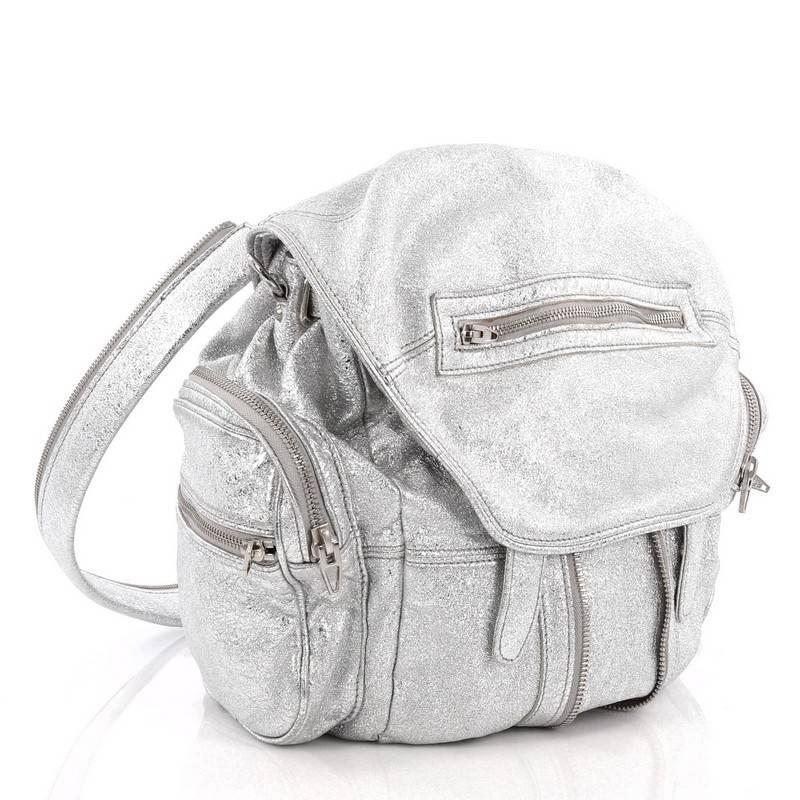 Gray Alexander Wang Marti Backpack Leather Large