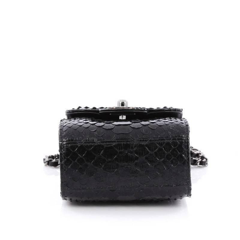 Black Chanel Wallet on Chain Python Extra Mini