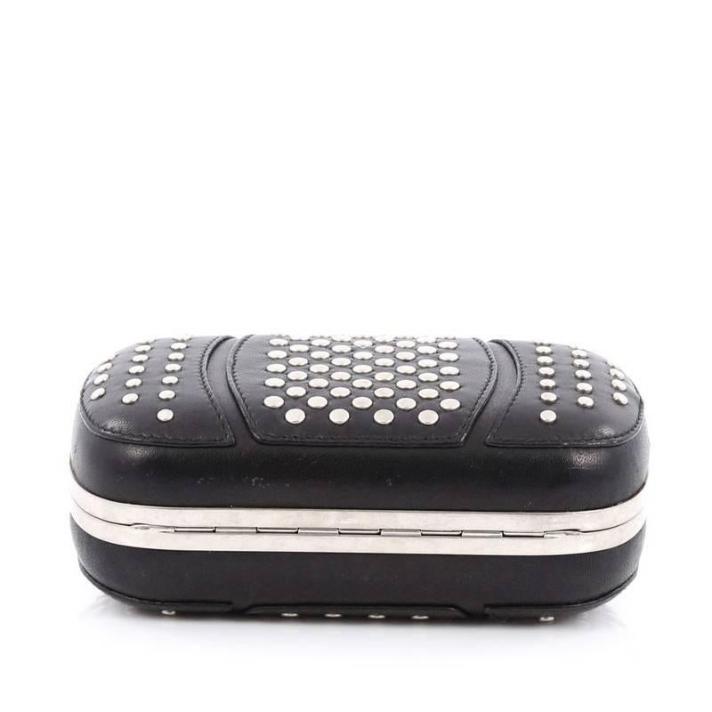 Women's or Men's Alexander McQueen Skull Box Clutch Studded Leather Small