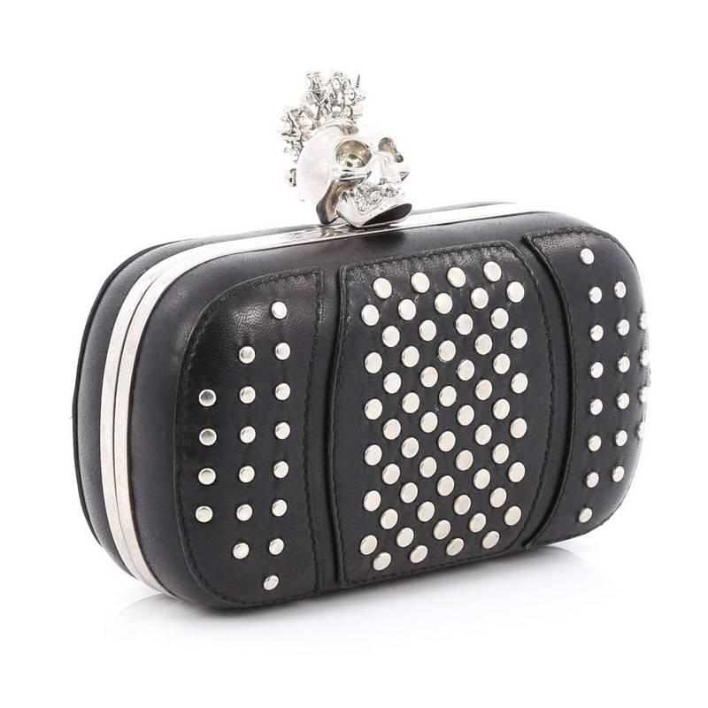 Black Alexander McQueen Skull Box Clutch Studded Leather Small