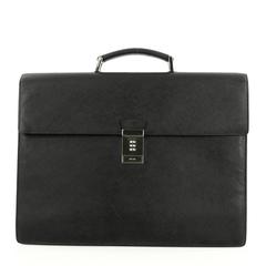  Prada Combination Lock Briefcase Saffiano Leather