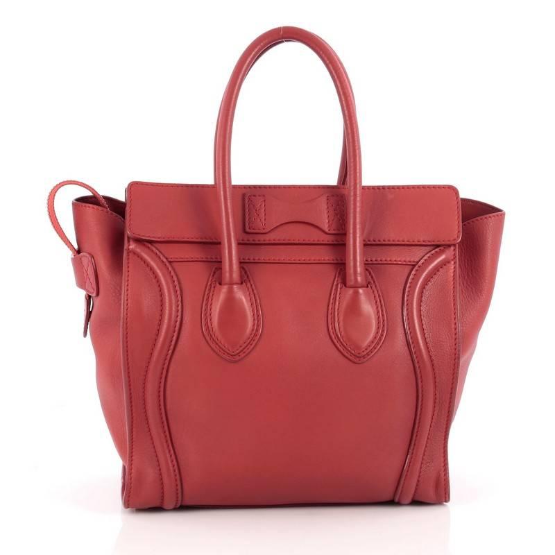Celine Luggage Handbag Grainy Leather Micro In Good Condition In NY, NY