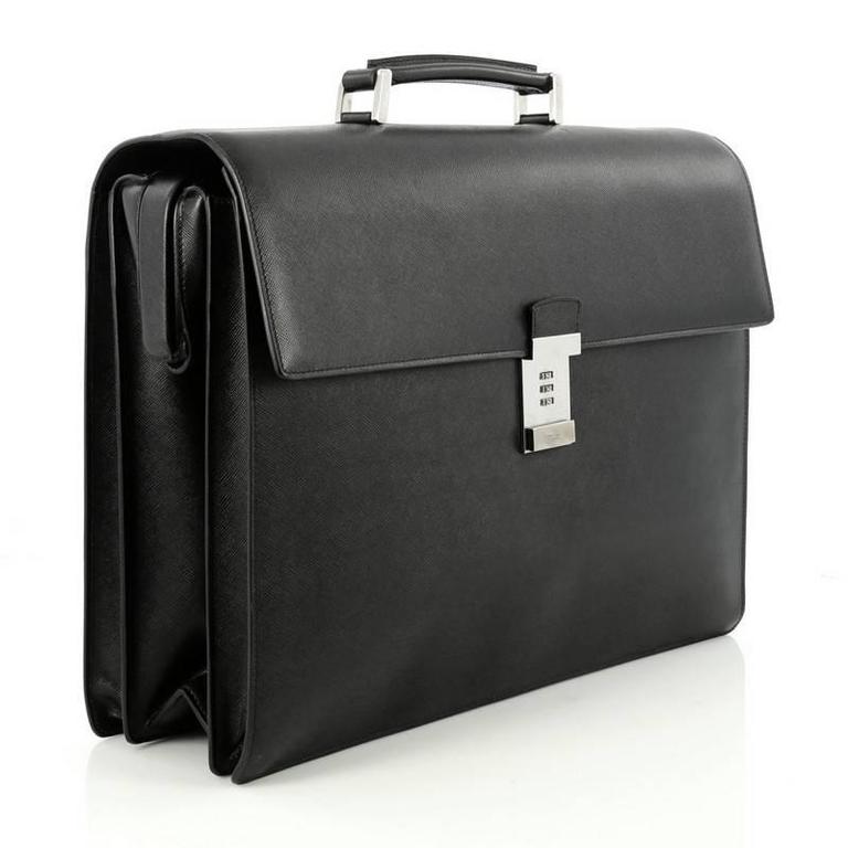 Prada Combination Lock Briefcase Saffiano Leather at 1stDibs