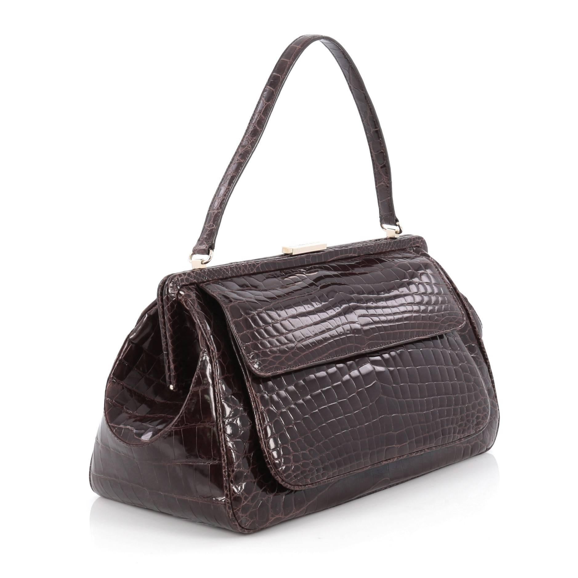Black Tiffany & Co. Laurelton Handbag Crocodile