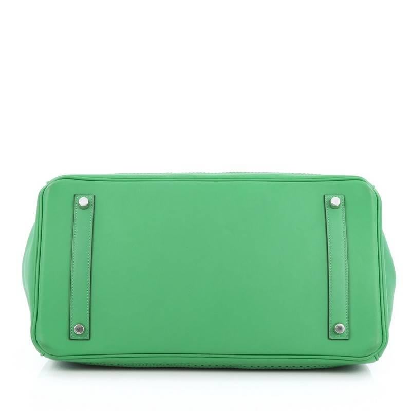 Hermes Birkin Ghillies Handbag Green Togo and Swift with Palladium Hardware 35 1