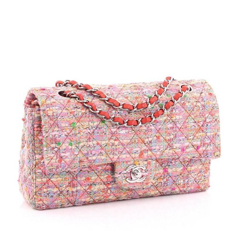 chanel tweed pink bag
