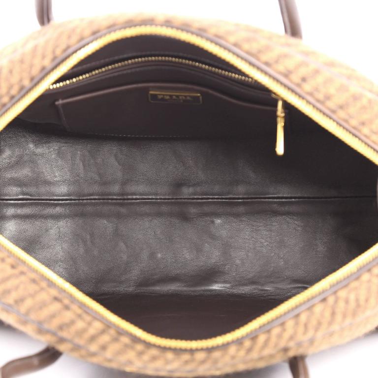 Prada Vichy Vintage Bowler Bag Tweed Large at 1stDibs | prada belt bag  cahier