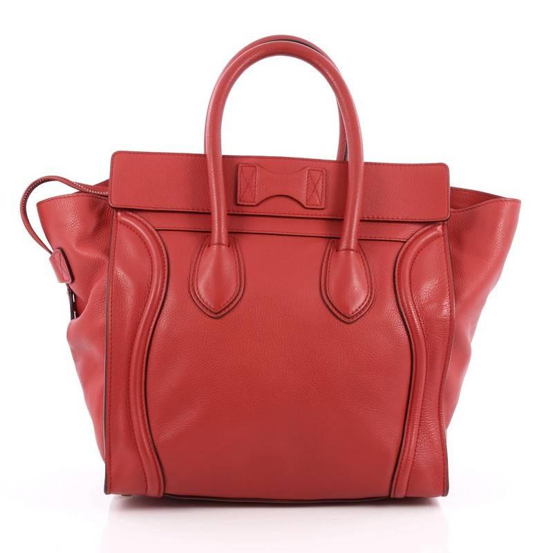 Celine Luggage Handbag Grainy Leather Mini In Good Condition In NY, NY