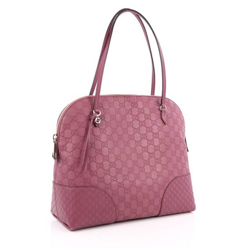 Pink Gucci Bree Dome Tote Guccissima Leather Medium