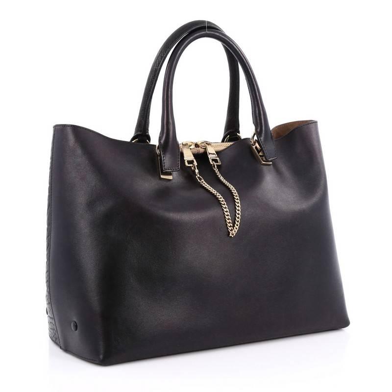 Black Chloe Baylee Shopper Mixed Leather Medium