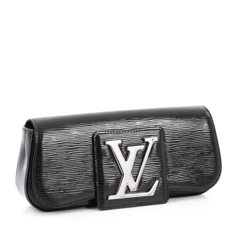 Black Louis Vuitton Sobe Clutch Electric Epi Leather