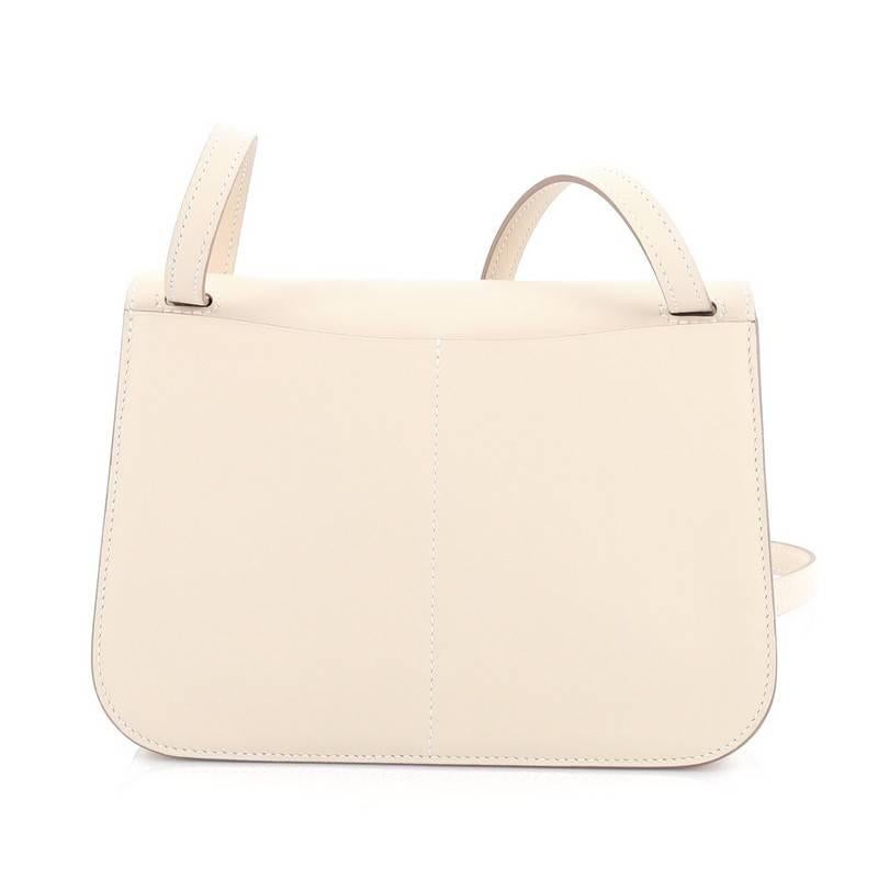 White Hermes Halzan Handbag Swift 22