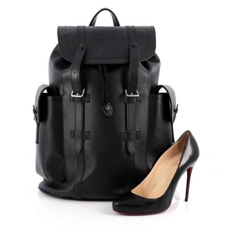 Louis Vuitton Christopher Black Epi Leather Backpack