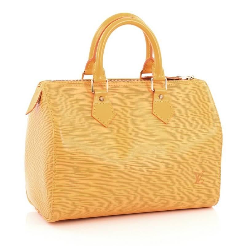 Orange Louis Vuitton Speedy Handbag Epi Leather 25