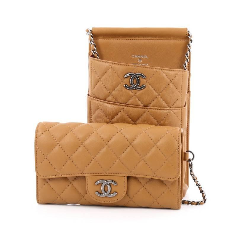 Brown Chanel Waiter Bag Quilted Calfskin Mini