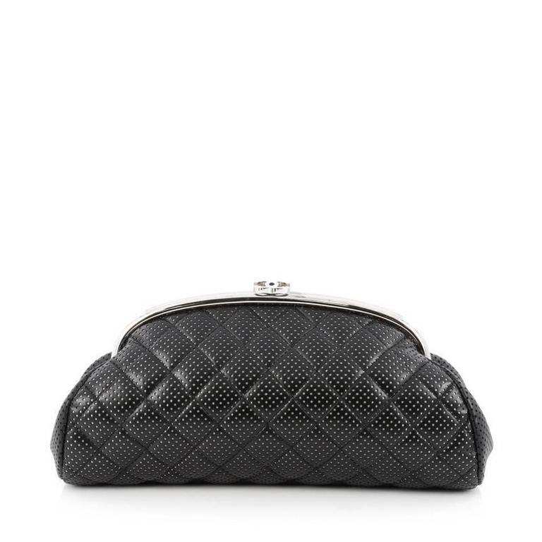 Chanel Timeless Clutch Quilted Perforated Leather
