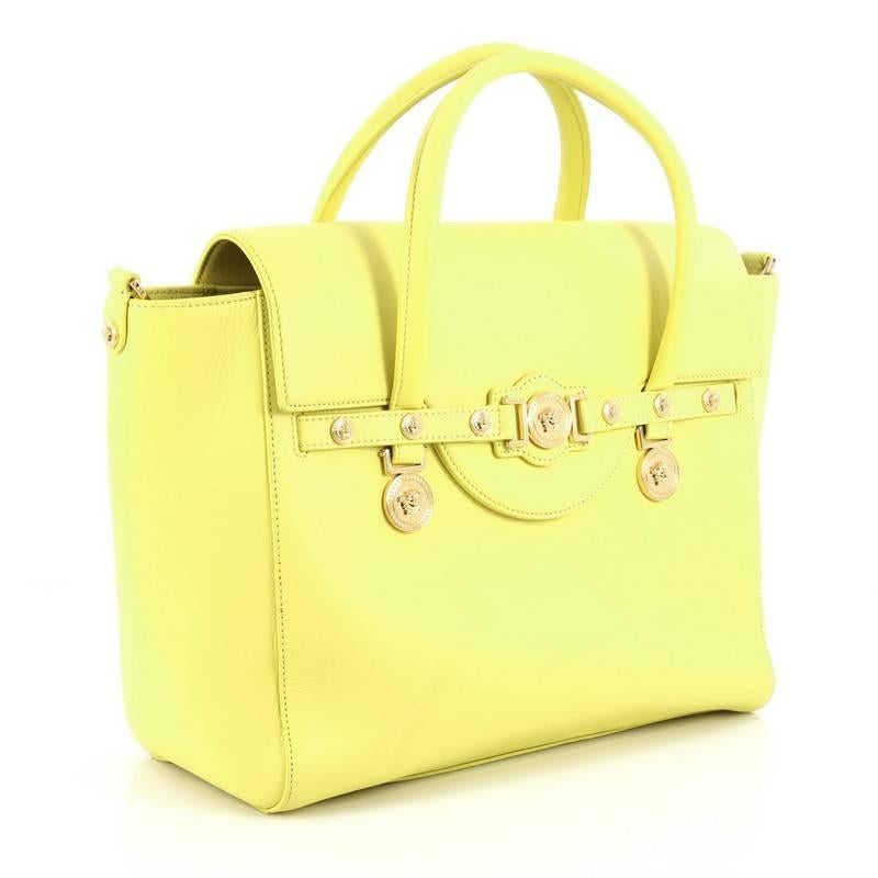 Yellow Versace Signature Bag Leather Large