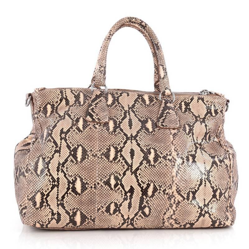 Prada Double Zip Lux Tote Python Large In Good Condition In NY, NY