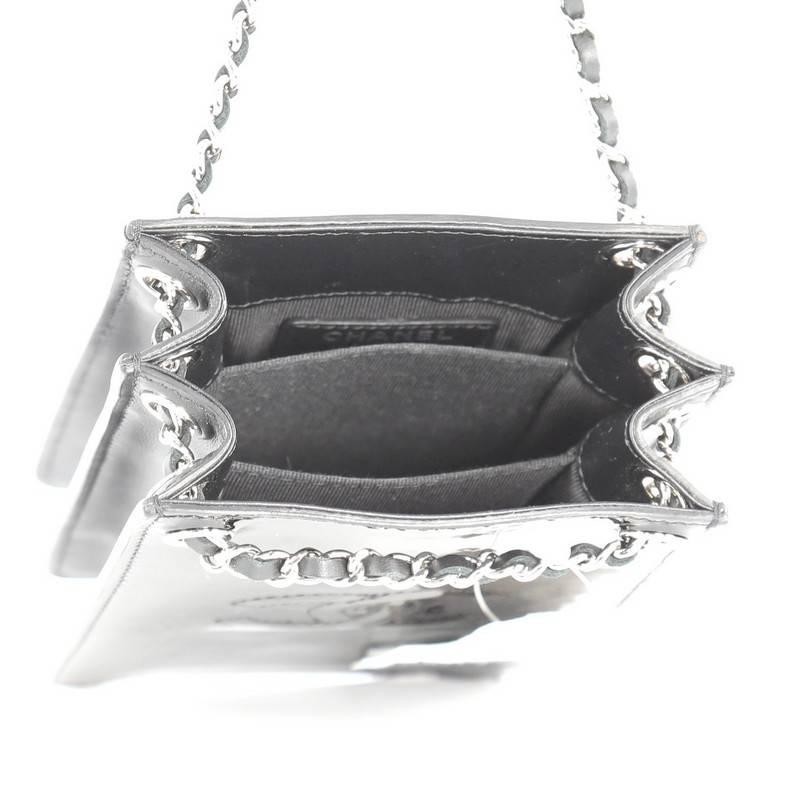 Black Chanel CC Phone Holder Crossbody Bag Patent