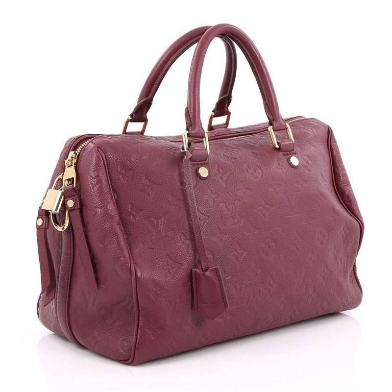 Brown Louis Vuitton Speedy Bandouliere Bag Monogram Empreinte Leather 30