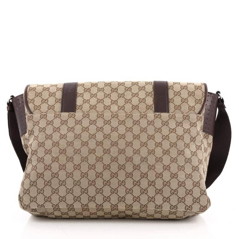 Brown Gucci Belted Messenger GG Canvas Large