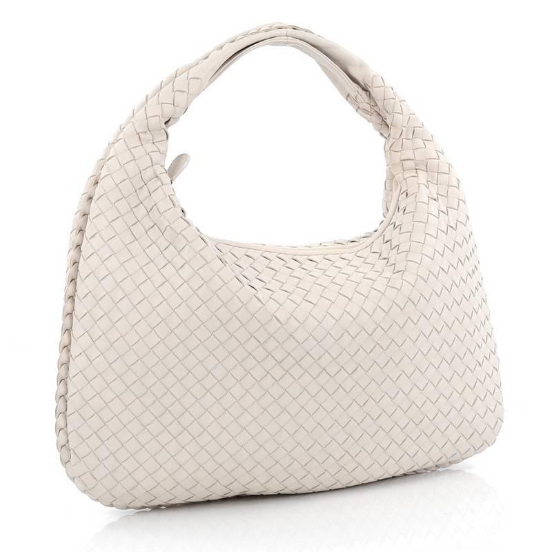 Beige Bottega Veneta Veneta Hobo Intrecciato Nappa Medium