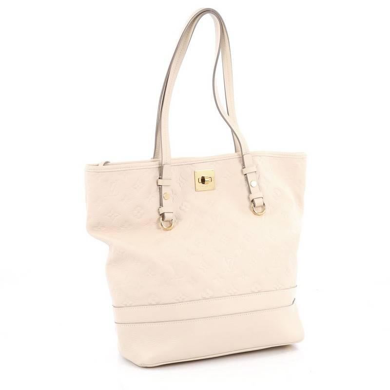 White Louis Vuitton Citadine Handbag Monogram Empreinte Leather PM