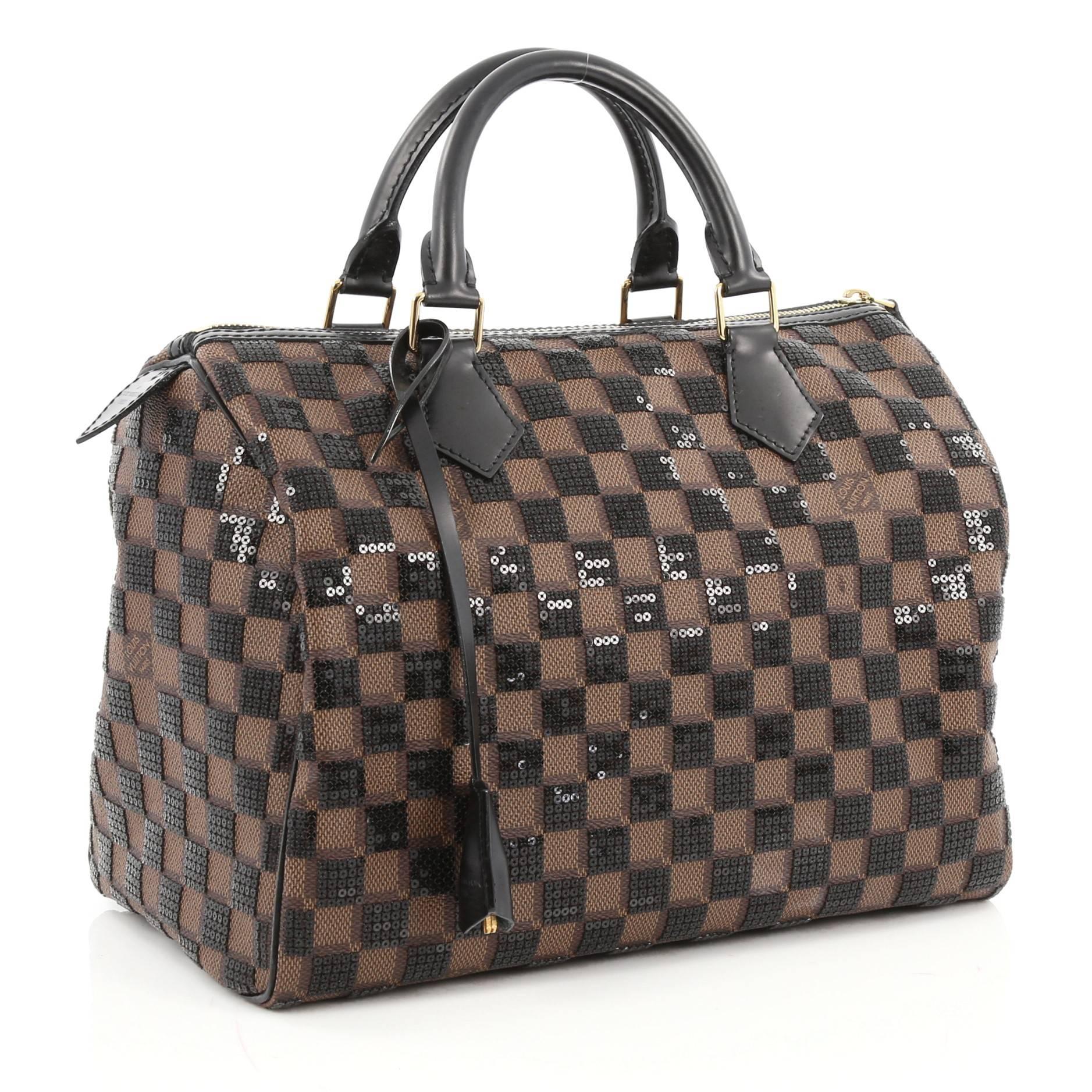 Black Louis Vuitton Speedy Handbag Damier Paillettes 30