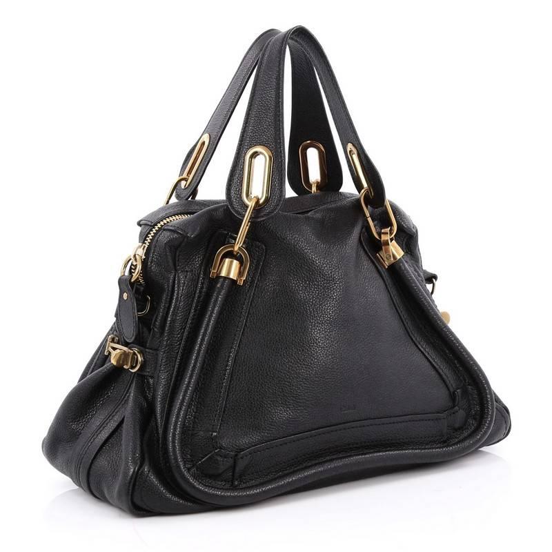 Black Chloe Paraty Top Handle Bag Leather Medium