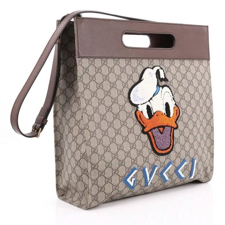 Gucci Donald Duck Soft Tote Embroidered GG Coated Canvas at 1stDibs