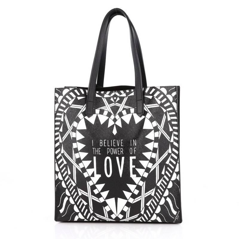 Black Givenchy Power of Love Tote Printed Leather Large