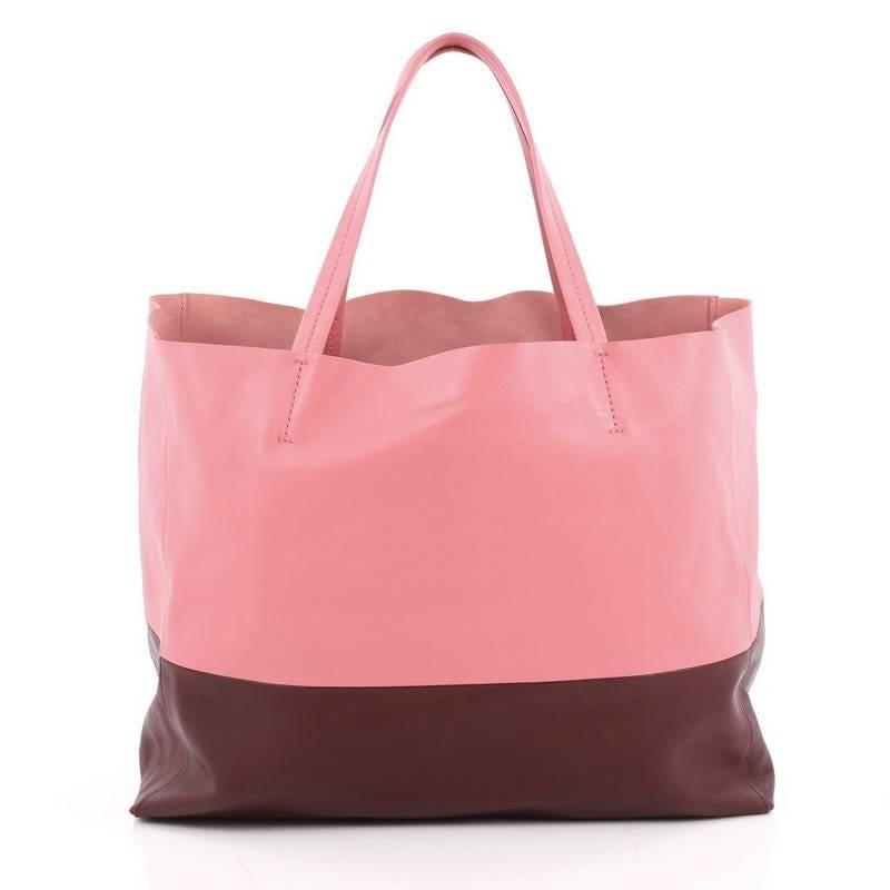 Celine Horizontal Bi-Cabas Tote Leather Large In Good Condition In NY, NY