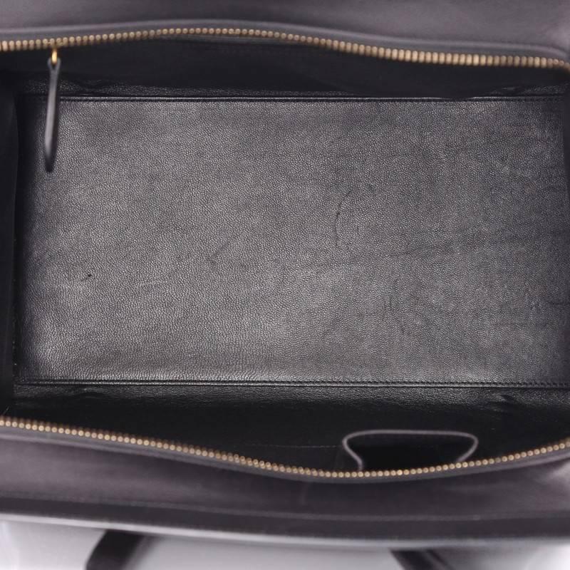 Black Celine Luggage Handbag Tweed Mini