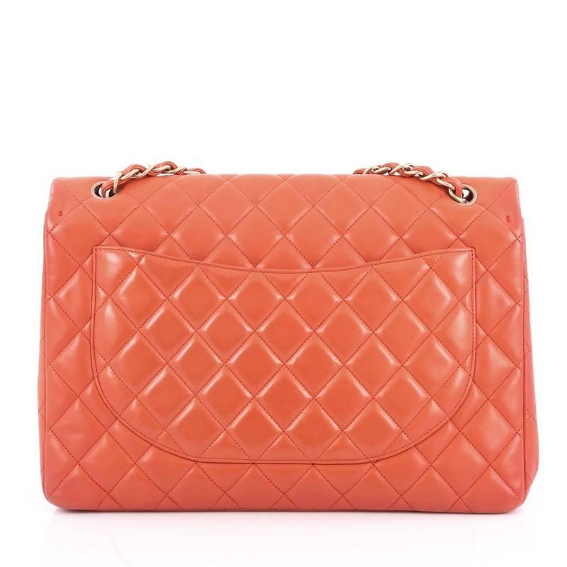 Chanel Classic Single Flap Bag Quilted Lambskin Maxi In Good Condition In NY, NY