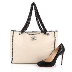 Chanel Tweedy Tote Lambskin and Tweed Large
