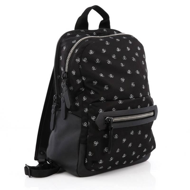 Black Lanvin Backpack Printed Nylon with Leather