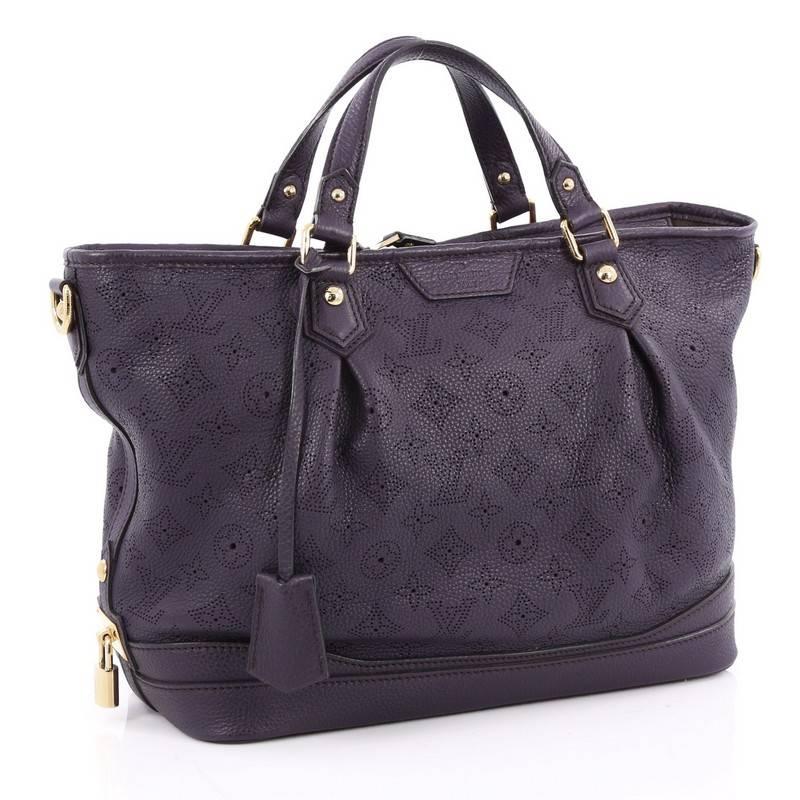 Black Louis Vuitton Stellar Handbag Mahina Leather PM