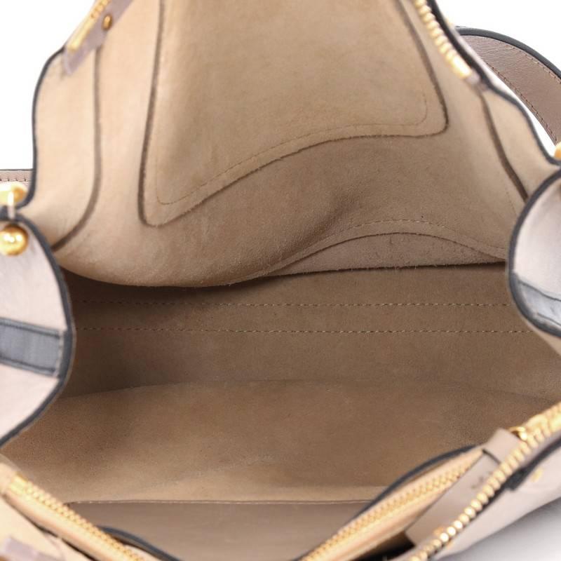 Brown Chloe Hayley Hobo Leather and Suede Small