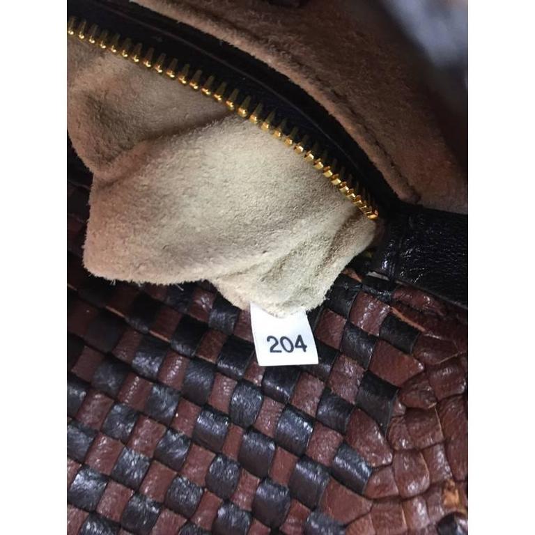 Prada Push Lock Flap Shoulder Bag Madras Woven Leather Small at 1stDibs