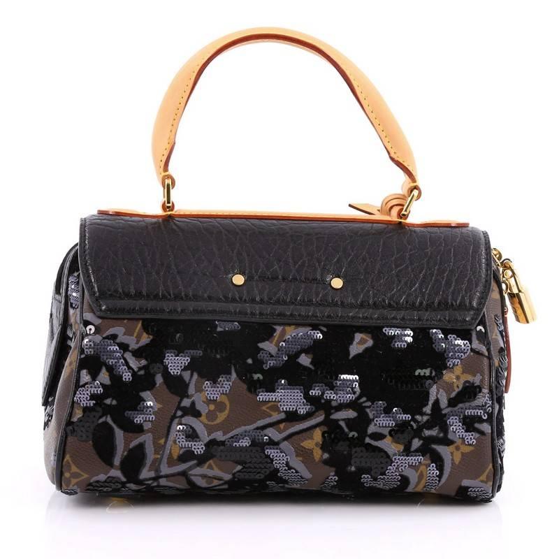 Black Louis Vuitton Carrousel Handbag Limited Edition Fleur De Jais