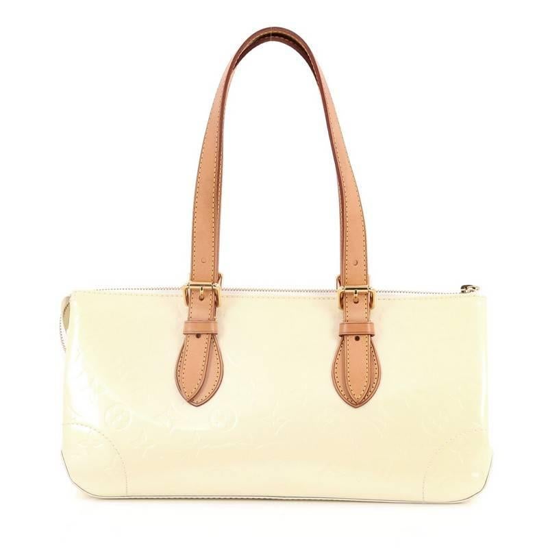 White Louis Vuitton Rosewood Avenue Handbag Monogram Vernis
