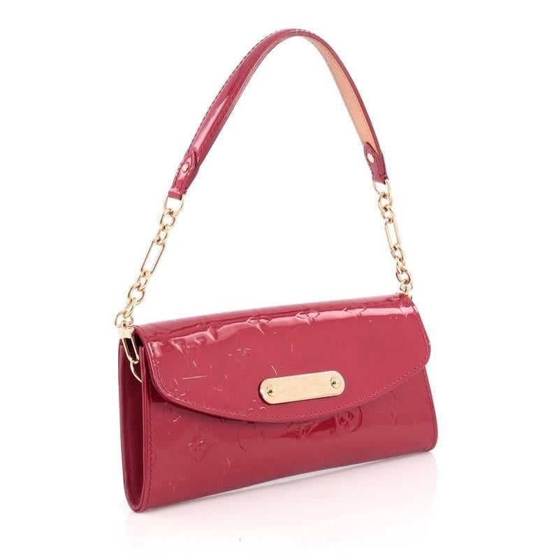 Red Louis Vuitton Sunset Boulevard Handbag Monogram Vernis