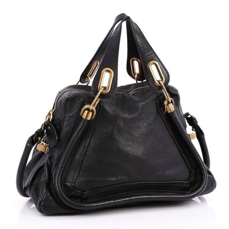 Black Chloe Paraty Top Handle Bag Leather Medium