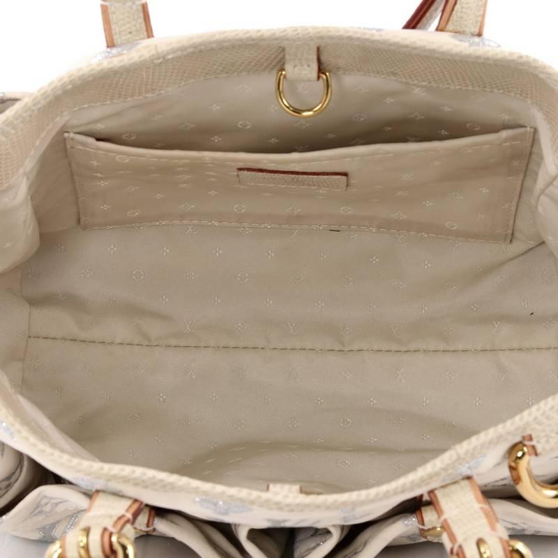 Beige Louis Vuitton Glitter Cabas Handbag Monogram Satin GM