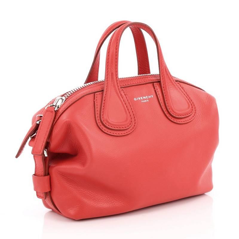 Red Givenchy Nightingale Satchel Waxed Leather Mini