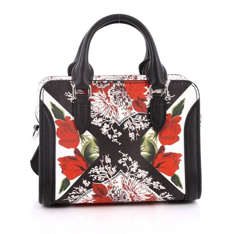 Alexander McQueen Padlock Zip Around Tote Printed Leather Mini In Good Condition In NY, NY